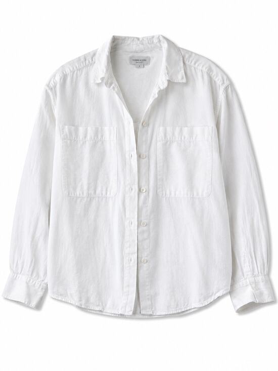 Cynthia Rowley Tops - Cynthia Rowley White 100% Linen Button Up Shirt Women Small Long Sleeve Top